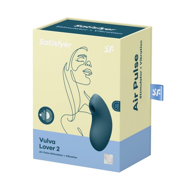 Satisfyer vulva lover 2 vibrador y estimulador de aire azul 1un