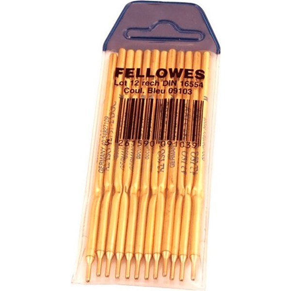Recambio boligrafo peana fellowes ref. 64314 azul blister 12 uds